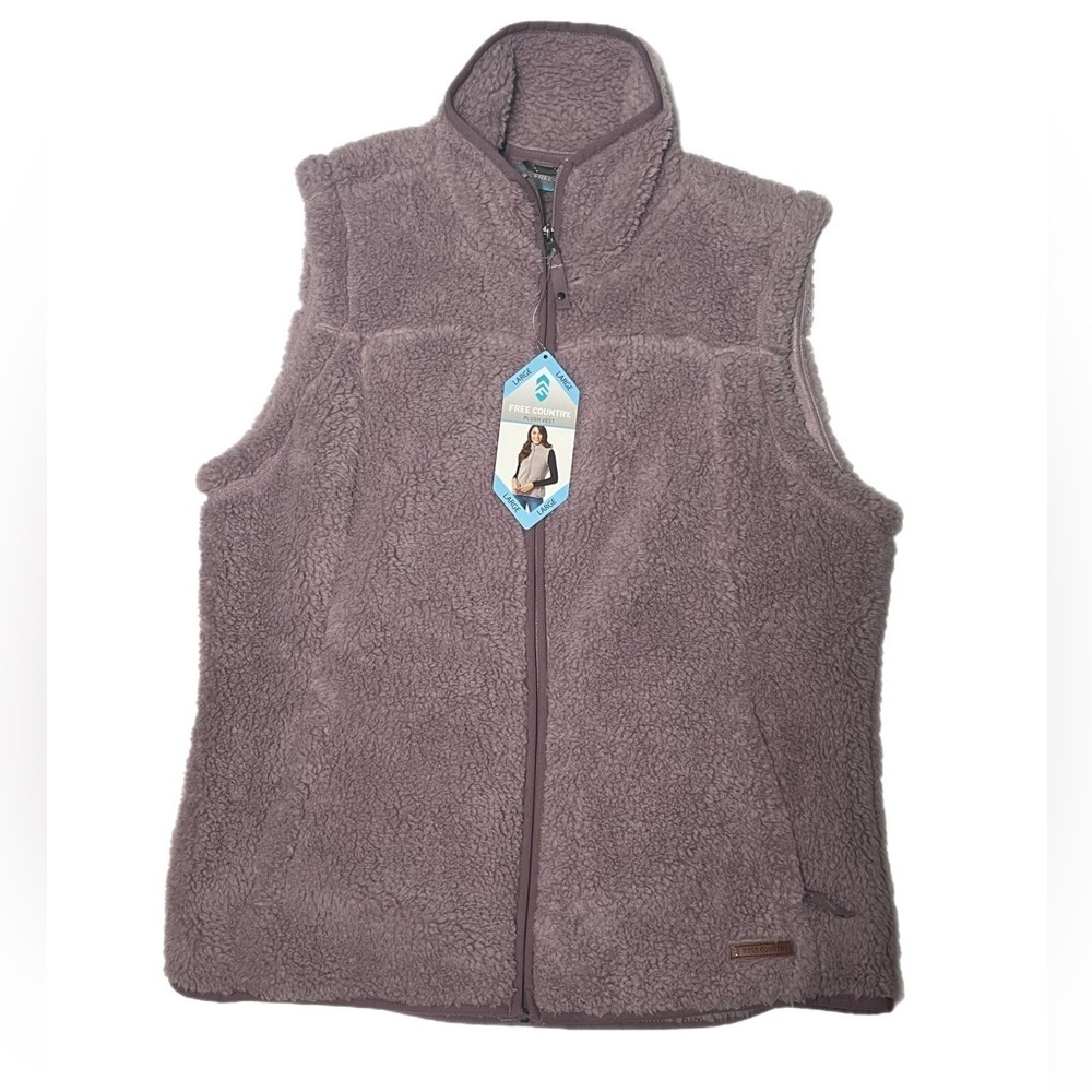 Free Country Plush Vest Dusty Wood Rose Size Large NWT